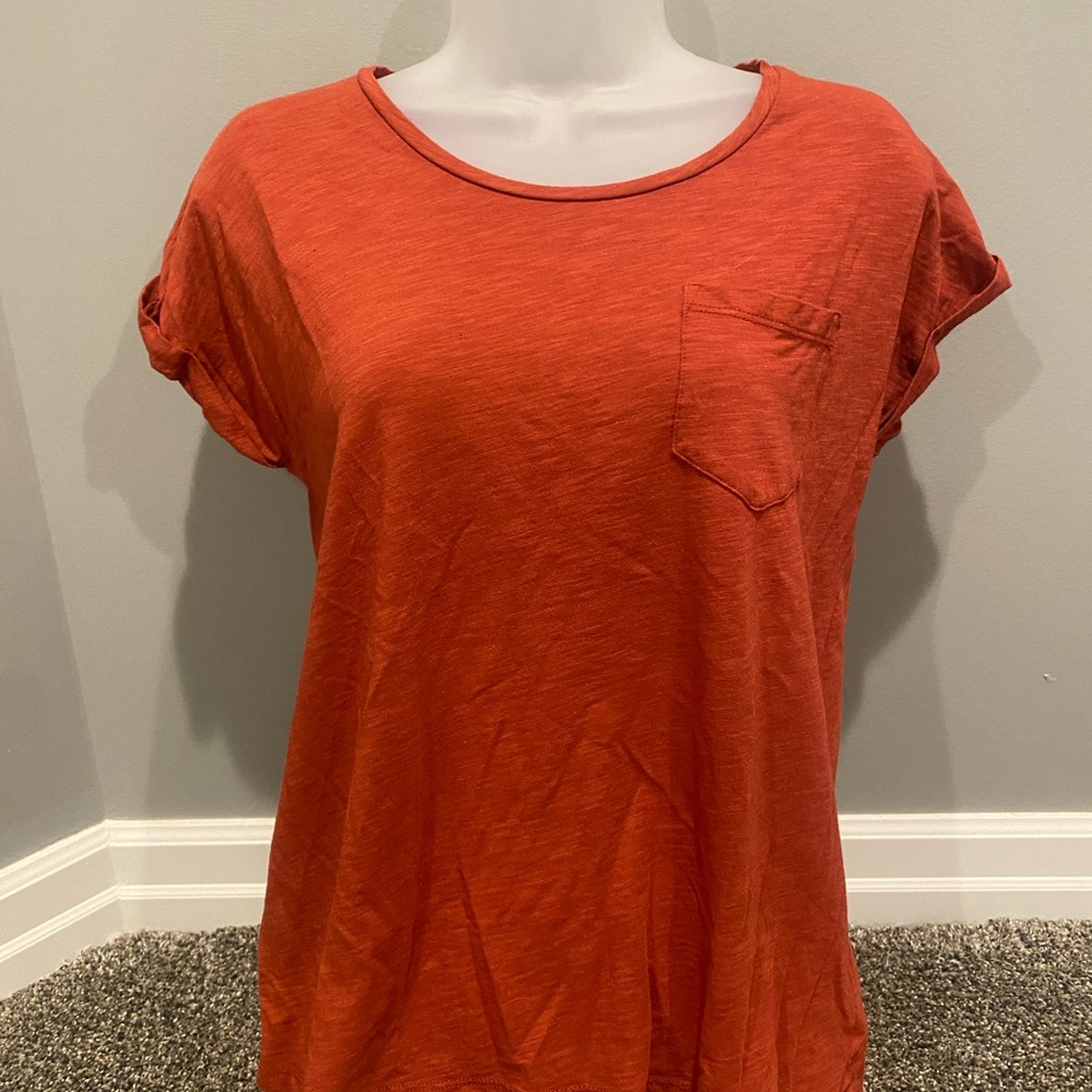 Max Studio Orange Short Sleeve Relaxed T-Shirt
